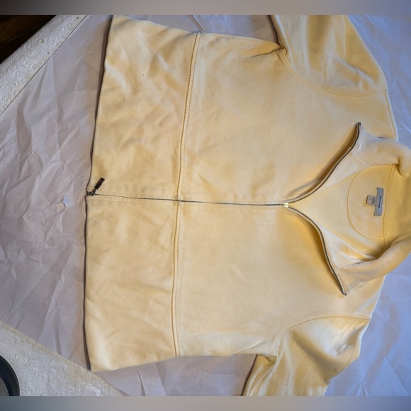 Women's Faconnable Yellow Front Zip Up Sweater Size L - Picture 7 of 8